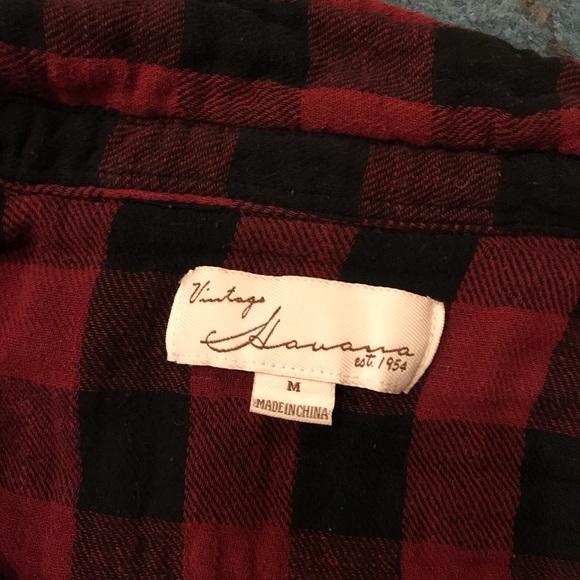 VINTAGE HAVANA PLAID FLANNEL BUTTON-UP - Picture 4 of 4